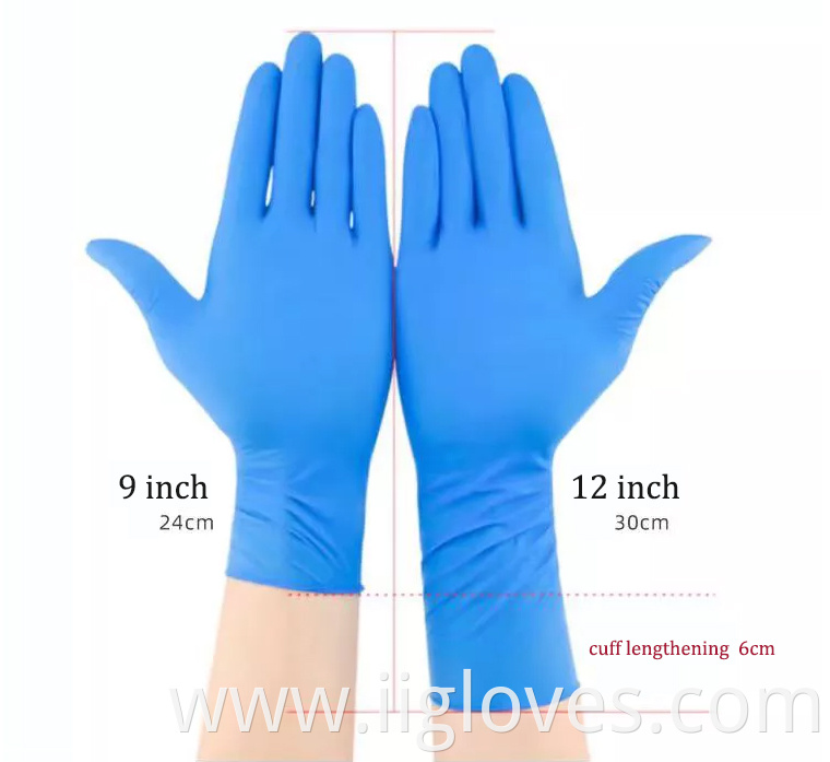 Wholesale High Quality Powder Free12 inch Long Nitrile Gloves For Working Cleaning